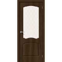 Межкомнатная виниловая дверь Альфа-2 Dark Barnwood/White Сrystal
