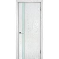 Дверь шпонированная Текона Страто 01 со стеклом Ясень айсберг